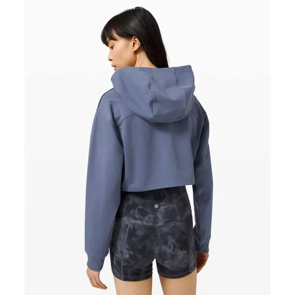 Lululemon All Yours Cropped Hoodie in Ink Blue Size 4